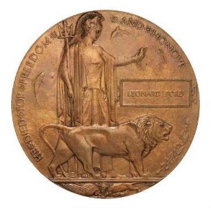 Großbritannien: Next of Kin Memorial Plaque