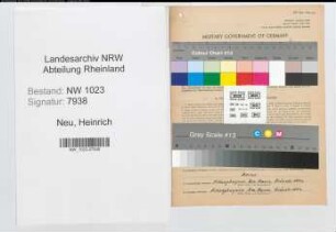 Entnazifizierung Heinrich Neu , geb. 01.11.1903 (Kaufmann)