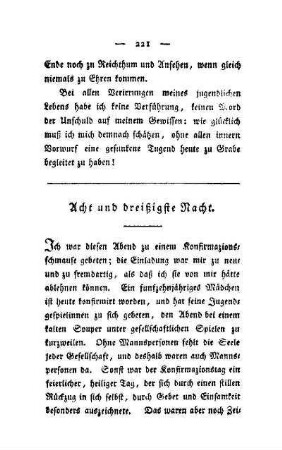 Acht und dreißigste Nacht. Bei einem Konfirmazionsschmause