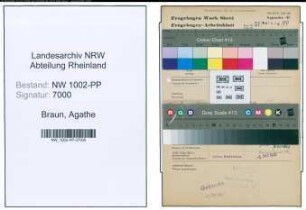 Entnazifizierung Agathe Braun , geb. 04.05.1894 (Hausfrau)