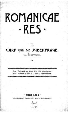 Carp und die Judenfrage / von Spartacus