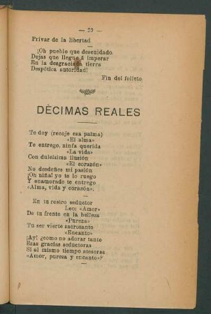 Décimas reales