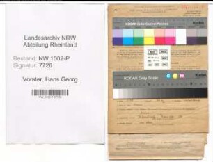 Entnazifizierung Hans Georg Vorster , geb. 26.10.1919 (Dolmetscher)