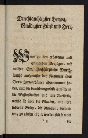 3r-, Durchlauchtigster Herzog, Gnädigster Fürst und Herr,...
