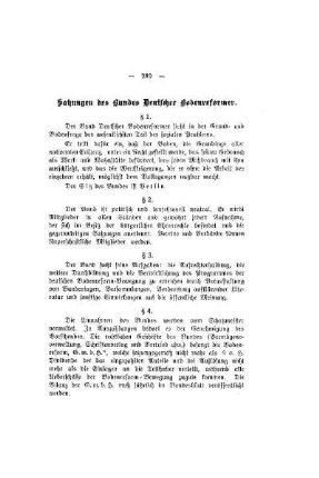 Satzungen des Bundes deutscher Bodenreformer