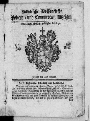8tes Stück, Ausgabe vom 20. Februar 1767