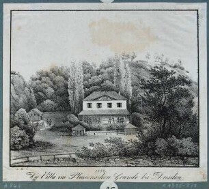 Die Villa Grassi im Plauenschen Grund bei Dresden, aus der Zeitschrift Dresdner Stadt- und Landbote für das Königreich Sachsen