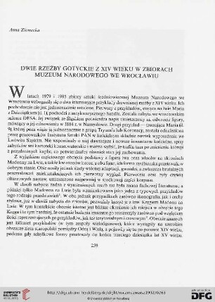 36: Dwie rzeźby gotyckie z XIV wieku w zbiorach Muzeum Narodowego we Wrocławiu