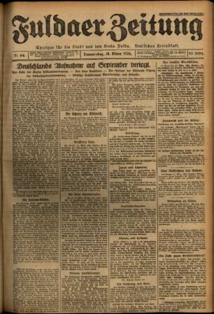 Ausgabe vom Donnerstag, den 18. März 1926.