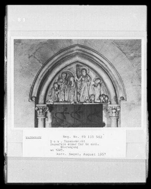 Magdeburg, Dom St. Mauritius und St. Katharina, Innenaufnahme, Chorumgang : Magdalenentympanon im südlichen Chorumgang