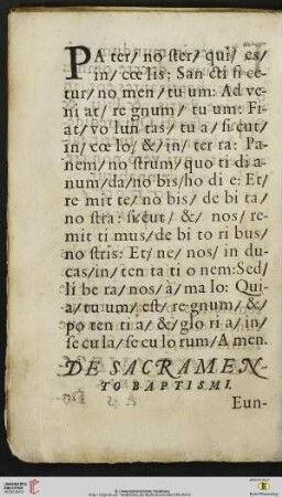 De Sacramento Baptismi