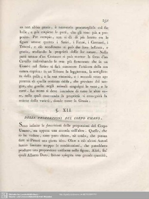 §. XII. Delle Proporzioni Del Corpo Umano.
