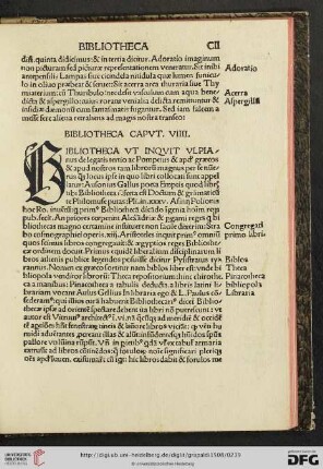Capvt VIIII: Biblioteca