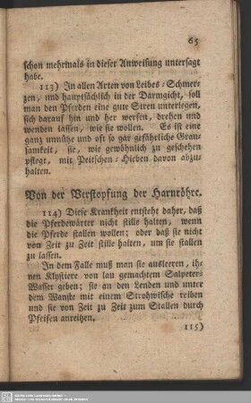 Von der Verstopfung der Harnröhre