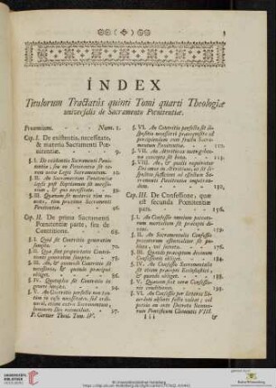 Tomi Quarti. Tractatus Quintus de Sacramento Poenitentiae