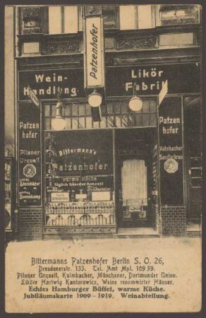 Ansichtskarte Weinhandlung an der Dresdener Straße