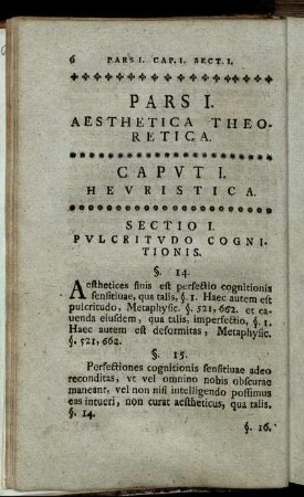 Pars I. Aesthetica Theoretica.