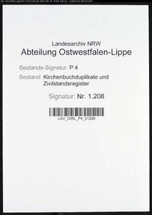 Zivilstandsregister der Stadt Iserlohn (G 1812). (Gemeinde: Iserlohn, Stadt)