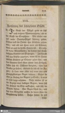 XVII. Fortsetzung des sechszehnten Stücks