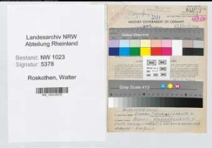 Entnazifizierung Walter Roskothen , geb. 19.09.1895 (Verwaltungsangestellter)