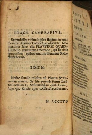 Macci Plavti Comoediae Superst: XX : A doctißimorum virorum editiones repraesentatio