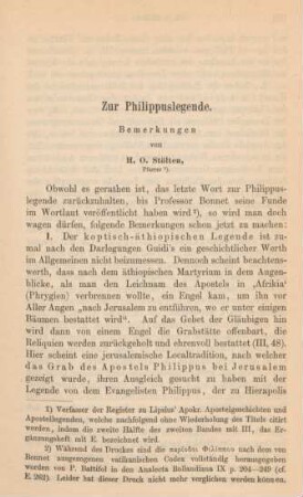 149-160 Zur Philippuslegende : Bemerkungen