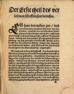 Heinrich's der sich nennet den Jüngern von Braunschweig Replic auff den vorgehenden bericht