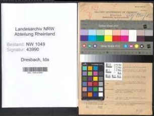 Entnazifizierung Ida Dresbach , geb. 20.06.1890 ()