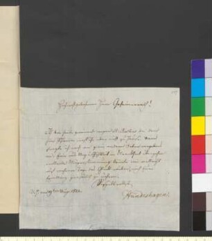 Brief von Hundeshagen, Helfrich Bernhard an Goethe, Johann Wolfgang von