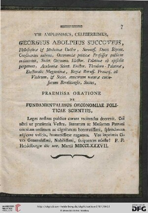 Vir Amplissimus, Celeberrimus, Georgius Adolphus Succovius