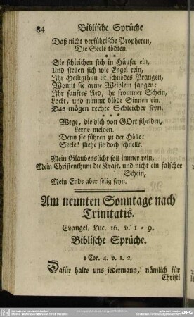 Am neunten Sonntage nach Trinitatis