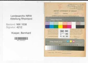 Entnazifizierung Bernhard Koeper , geb. 15.06.1904 (Beamter)