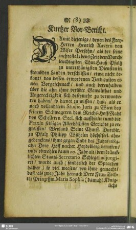 Kurtzer Vor-Bericht