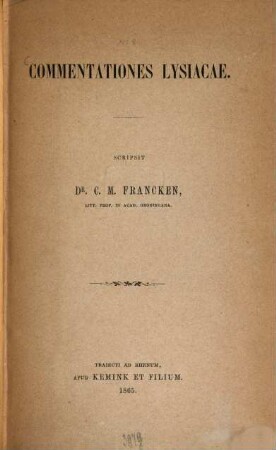 Commentationes Lysiacae