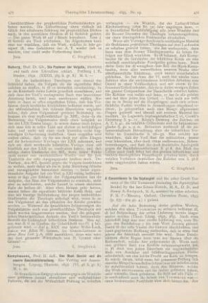 475 [Rezension] Hoberg, Gottfried, Die Psalmen der Vulgata übersetzt und nach dem Literalsinn erklärt