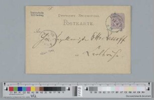 Postkarte an Otto Dessoff