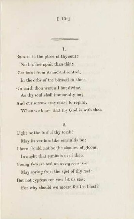 [Bright be the place of thy soul]