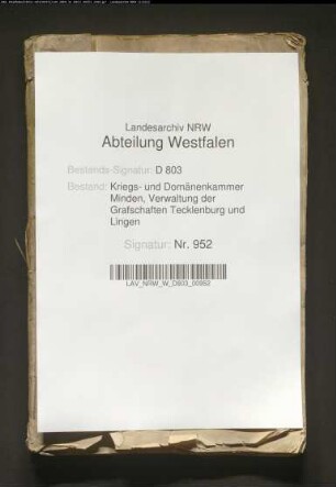 Register von den ungewissen Gefällen (der Kirchspiele Ibbenbüren, Recke, Mettingen und Brochterbeck) in der Obergrafschaft Lingen pro 1802-1803