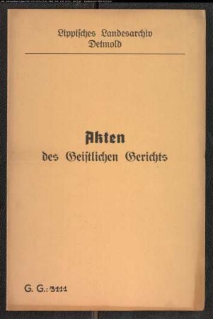 Kaufmann F. C. F. Hildebrand zu Oerlinghausen, Sohn des Pastors E. F. F. Hildebrand in Oerlinghausen gegen den Rechnung führenden Kirchendechen zu Oerlinghausen, Amtsmeier zu Menkhausen, wegen einer Geldforderung