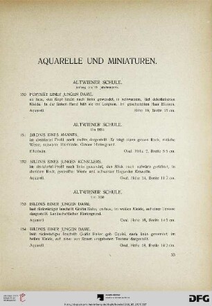 Aquarelle und Miniaturen (Nr. 150-200)