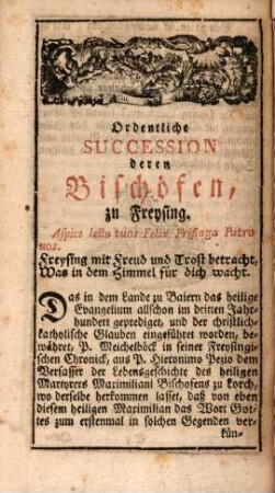 Hochfürstlich-Freysingischer Hof- und Kirchenkalender : auf das Jahr nach der gnadenreichen Geburt Jesu Christi ... mit beygefügtem Schematismo. 1779, 1779