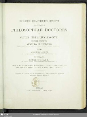 1896/97: Ex Ordinis Philosophorum mandato renuntiantur philosophiae doctores et artium liberalium magistri