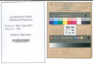 Entnazifizierung Bernhard Boland , geb. 07.05.1901 (Milchkontrolleur)