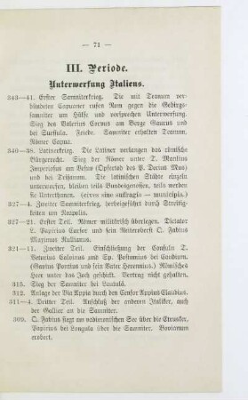 III. Periode. Unterwerfung Italiens