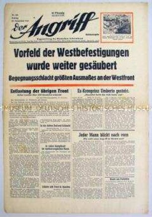 Tageszeitung "Der Angriff" zur Offensive der Wehrmacht an der Westfront