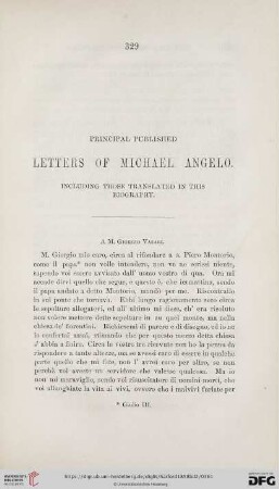 Principal published Letters of Michael Angelo. Including those translated in this biography