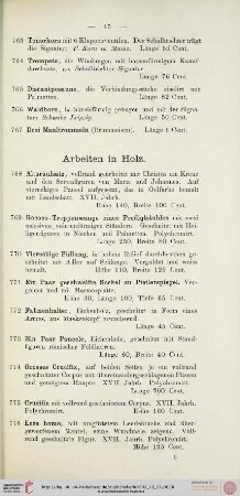 Arbeiten in Holz (Nr. 768-803)