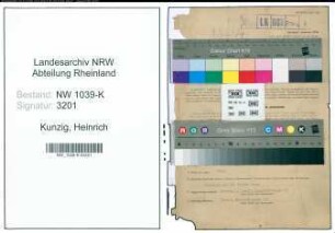 Entnazifizierung Heinrich Kunzig , geb. 18.12.1900 (Ingenieur)