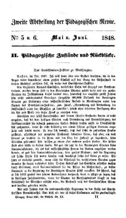 Pädagogische Zustände und Rückblicke