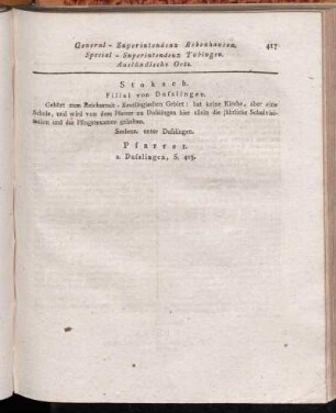Special-Superintendenz Tübingen. Ausländische Orte.